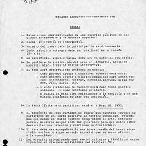 Rules to enter poster art contest for Festival Puertorriqueño 1993