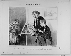 Un jeune homme en train d'acquérir ce que l'on est convenu d'appeler un art d'agrément.