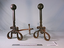 Ball-Finial Iron Andirons