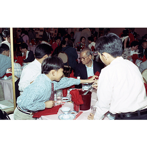 Guests chatting during the Chinese Progressive Association's 15th Anniversary Celebration