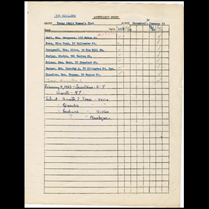 The Marri-eds attendance sheet