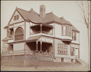 Exterior view of an unidentified house, Bullard St. and Bowdoin Ave., Dorchester, Mass., undated