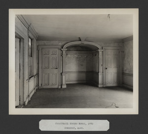 Interior view of the Jarathmael Bowers House, dining room, Somerset, Mass., undated