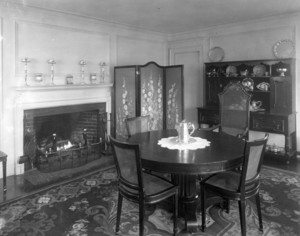 Interior view of the John Lawrence House, dining room, 76 Campmeeting Road, Topsfield, Mass., undated