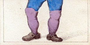 Mix and match game cards: male legs with blue pants and purple leggings