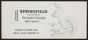 Trade card for the Springfield Fire & Marine Insurance Company, Springfield, Mass., undated
