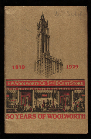 50 years of Woolworth, 1879-1929, book by Catherine McNelis-Hugh Weir, Inc., F.W. Woolworth Co., New York, New York, 1929