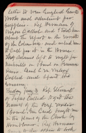 Thomas Lincoln Casey Notebook, November 1889-January 1890, 77, letter to New England [illegible]