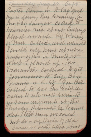 Thomas Lincoln Casey Notebook, November 1893-February 1894, 74, Thursday Jan 25