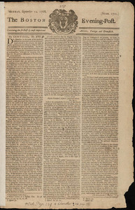 The Boston Evening-Post, 12 September 1768