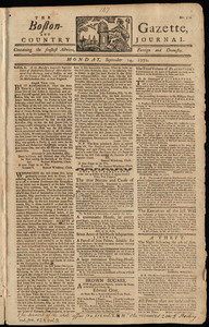 The Boston-Gazette, and Country Journal, 14 September 1772