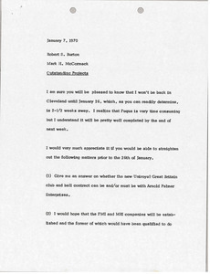 Memorandum from Mark H. McCormack to Robert S. Burton