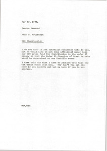 Memorandum from Mark H. McCormack to George Hammond