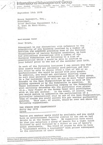 Letter from Mark H. McCormack to Bruce Rappaport