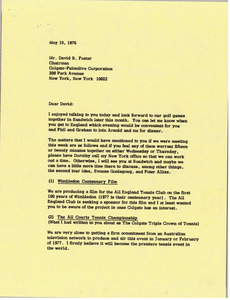 Letter from Mark H. McCormack to David R. Foster