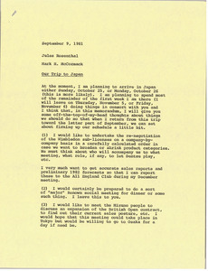 Memorandum from Mark H. McCormack to Jules Rosenthal