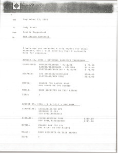 Memorandum from Laurie Roggenburk to Judy Stott