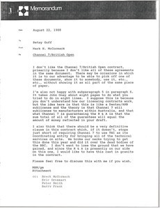 Memorandum from Mark H. McCormack to Betsy Goff