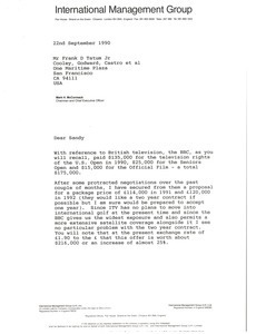 Letter from Mark H. McCoramck to Frank D. Tatum
