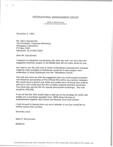 Letter from Mark H. McCormack to Henry Ogrodzinski