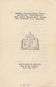 Program the New Salem Academy 1957 baccalaureate service.