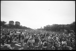 Long view of the large crowd on the National Mall for the 2004 March for Women's Lives