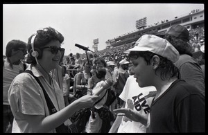 Interview with a crowd member at the Live Aid Concert, JFK Stadium