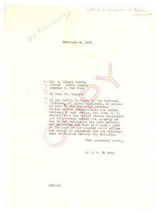 Letter from W. E. B. Du Bois to National Alliance of Postal Employees