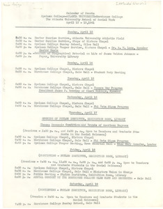 Atlanta University School of Social Work 1941 calendar
