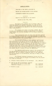 Report of the Committee to the Council adopted on June 27th, 1933