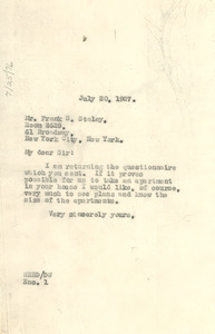 Letter from W. E. B. Du Bois to Frank S. Staley - Digital Commonwealth