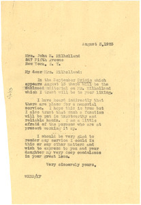 Letter from W. E. B. Du Bois to Mrs. John E. Milholland