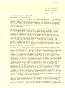 Memorandum from Archie L. Weaver to N.A.A.C.P. Board of Directors