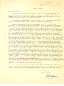 Letter from Albert Muldavin to W. E. B. Du Bois