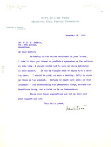 Letter from Ferdinand Q. Morton to W. E. B. Du Bois