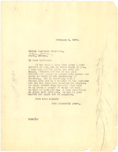 Letter from W. E. B. Du Bois to Loulouse Chapoteau