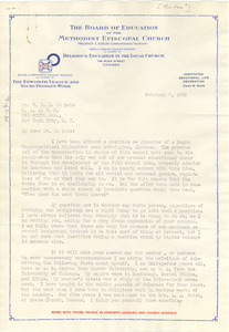 Letter from Ruth A. Morton to W. E. B. Du Bois