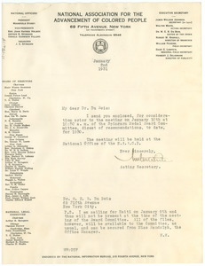Letter from the NAACP Spingarn Medal Award Committee to W. E. B. Du Bois