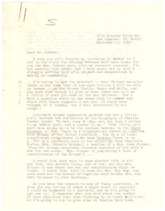 Letter from Janet Stevenson to W. E. B. Du Bois
