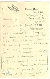 Letter from H. Hudson Phillips to W. E. B. Du Bois