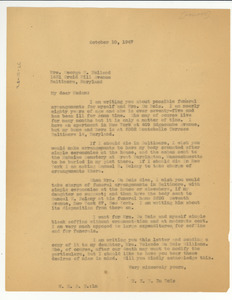 Letter from W. E. B. Du Bois to Mrs. George H. Holland