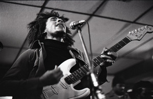 Bob Marley and the Wailers at Paul's Mall: Marley with guitar