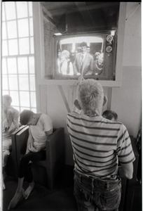 Belchertown State School: elderly patient standing in front of television