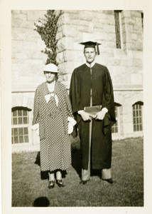Leon M. Smith with his mother at graduation (1935)