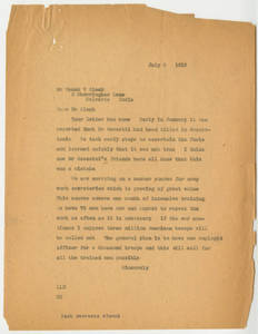 Dr. Laurence L. Doggett to Frank V. Slack (July 3, 1917)