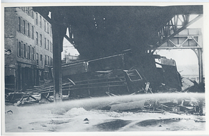 Molasses Flood, view below tracks of wreckage