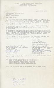 Letter from members of West Roxbury branch of the William L. Cannon Home and School Association to Mayor Kevin H. White