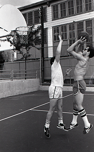 Teenagers playing basketball at Lo Presti Park