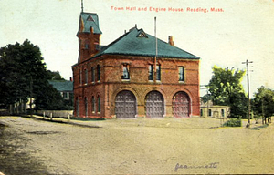 Town Hall and engine house, Reading, Mass.