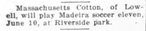 Massachusetts Cotton vs. Madeira Soccer - Hudson News-Enterprise article